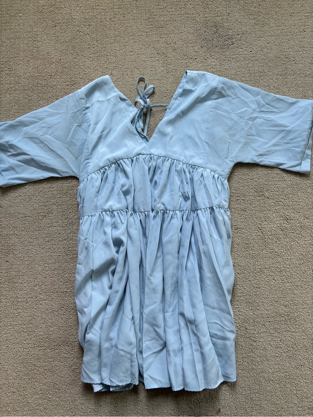 Pink Lily Lighg Blue Tie-Back Babydoll Dress size medium